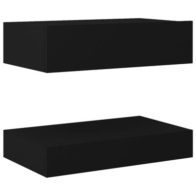 vidaXL Nattbord svart 60x35 cm sponplate
