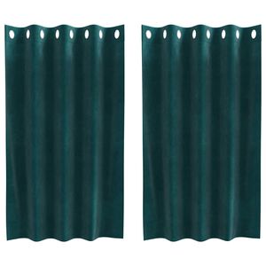 vidaXL Blendingsgardiner 2 pcs Mørkegrønn 140 x 140 cm Fløyel