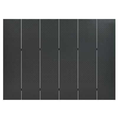 vidaXL Romdeler med 6 paneler antrasitt 240x180 cm stål