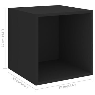 vidaXL Veggskap i 2 stk 37x37x37 cm sponplate svart