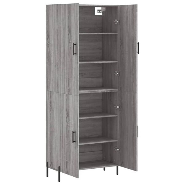 vidaXL Highboard gr&aring; sonoma 69,5x34x180 cm konstruert tre