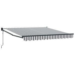 vidaXL Uttrekkbar markise antrasitt og hvit 3x2,5 m stoff og aluminium