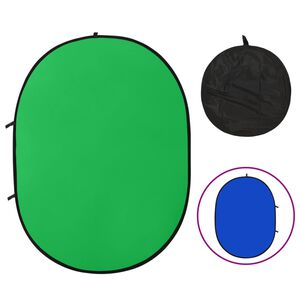 vidaXL 2-i-1 Studiobakgrunn oval gr&oslash;nn og bl&aring; 200x150 cm