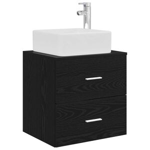 vidaXL Vegghengt vaskeservant Svart eik 53 x 34,5 x 63 cm