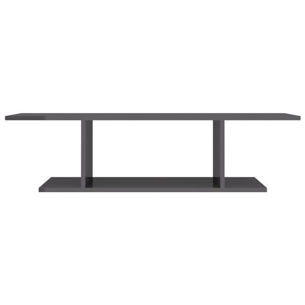 vidaXL Vegghengt TV-benk h&oslash;yglans gr&aring; 103x30x26,5 cm