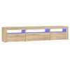 vidaXL TV-benk med LED-lys sonoma eik 195x35x40 cm