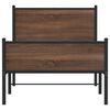vidaXL Sengeramme i metall uten madrass brun eik 90x190 cm