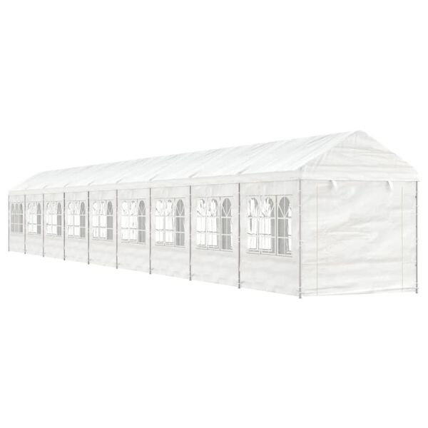 vidaXL Paviljong med tak hvit 20,07x2,28x2,69 m polyetylen