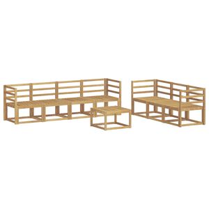 vidaXL Utend&oslash;rs sofa-sett 8 pcs Hvit 59 x 59 x 37 cm Solid akasietre