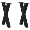 vidaXL Spisebordben X-formet 2 stk svart 50x(72-73) cm st&aring;l