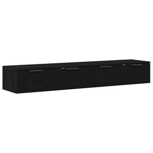 vidaXL Vegghengt skap Veggmontert 2 stk. Svart Eik 68 x 30 x 20 cm