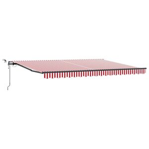 vidaXL Uttrekkbar markise R&oslash;d og Hvit 450 &times; 300 cm Polyester