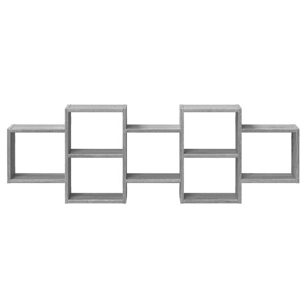 vidaXL Vegghylle grå sonoma 129x18x42 cm konstruert tre