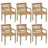 vidaXL Bataviastoler 6 stk heltre teak