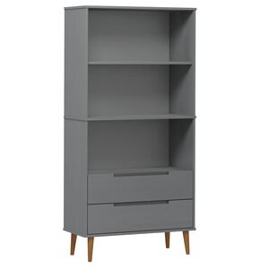 vidaXL Bokhylle MOLDE gr&aring; 85x35x170,5 cm heltre furu