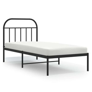 vidaXL Sengeramme i metall med hodegavl svart 90x200 cm