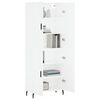vidaXL Highboard hvit 69,5x34x180 cm konstruert tre