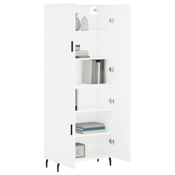 vidaXL Highboard hvit 69,5x34x180 cm konstruert tre