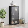 vidaXL Highboard med d&oslash;rer svart 68x37x142 cm konstruert tre