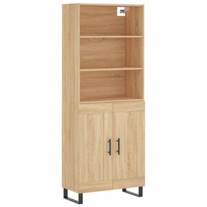 vidaXL Highboard sonoma eik 69,5x34x180 cm konstruert tre