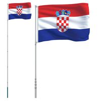 vidaXL Kroatisk flagg og stang 5,55 m aluminium