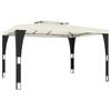 vidaXL Paviljong med dobbelttak kremhvit 3,98x2,98 m stål