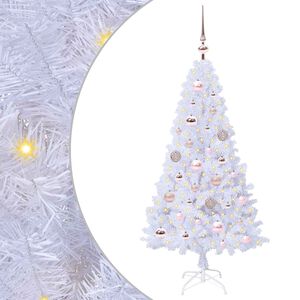 vidaXL Kunstig juletre Hvit 120 cm PVC og st&aring;l