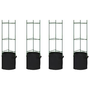vidaXL Tomatbur med planteposer 4 stk 116 cm st&aring;l og PP