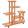 vidaXL Blomsterstativ med hjul 95x25x101 cm heltre gran