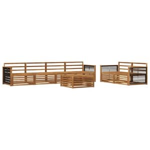 vidaXL Utend&oslash;rs sofa-sett 7 pcs Naturlig Solid akasietre