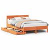 vidaXL Sengeramme uten madrass voksbrun 140x190 cm heltre furu