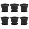 vidaXL Plantepotter 6 stk. Svart &Oslash; 22 x 18 cm Plast