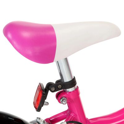 vidaXL Barnesykkel 14 tommer svart og rosa