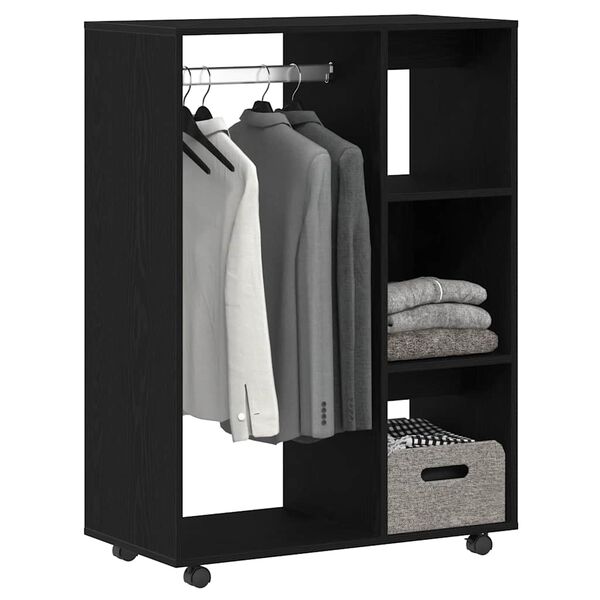 vidaXL Garderobe svart eik 80x40x110 cm konstruert tre