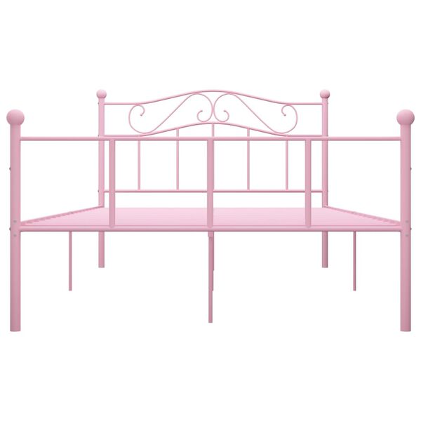 vidaXL Sengeramme rosa metall 160x200 cm
