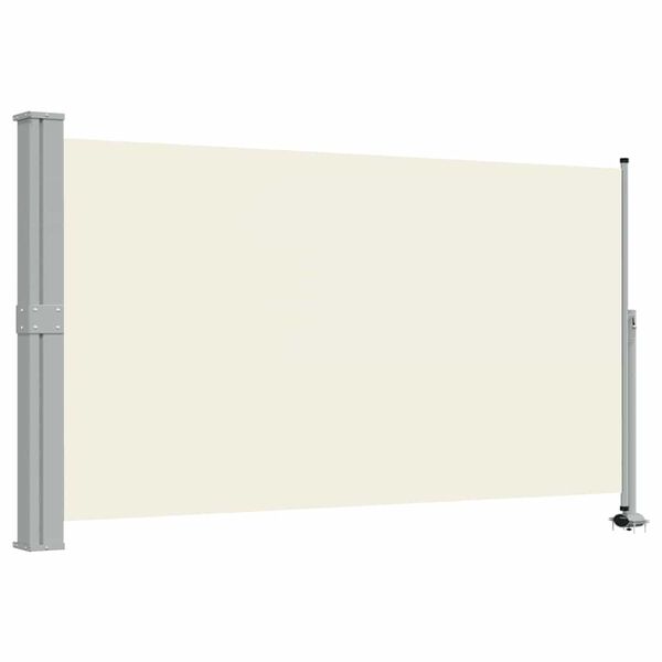 vidaXL Uttrekkbar sidemarkise 140 x 300 cm kremhvit