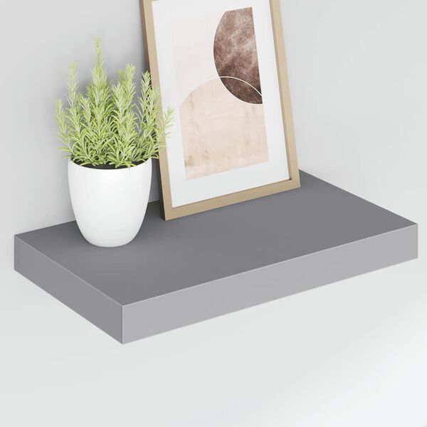 vidaXL Flytende vegghyller 2 stk gr&aring; 40x23x3,8 cm MDF
