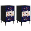 vidaXL Nattbordskap MAINZ 2 stk. Svart eik 36 x 33 x 61 cm