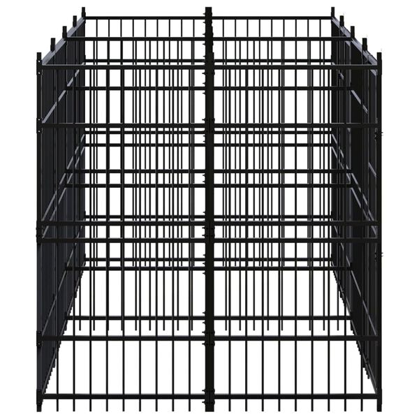 vidaXL Utendørs hundegård stål 11,06 m²