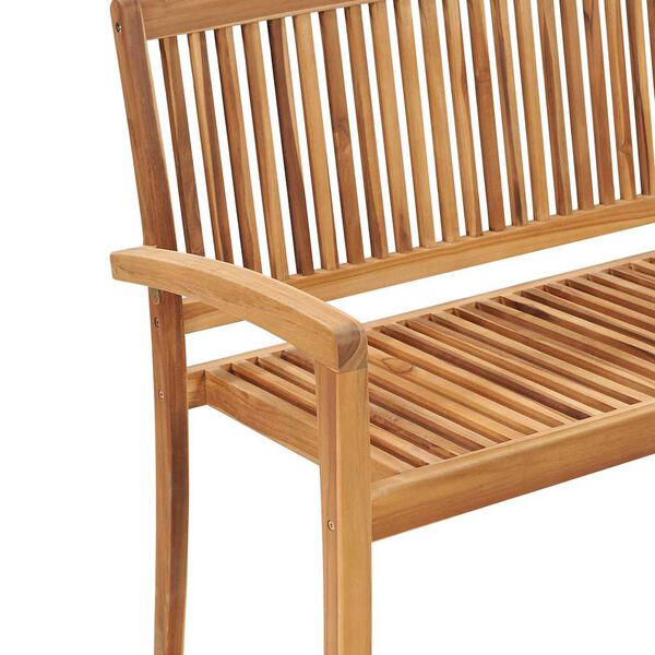 vidaXL Stablebenk med pute 128,5 cm heltre teak