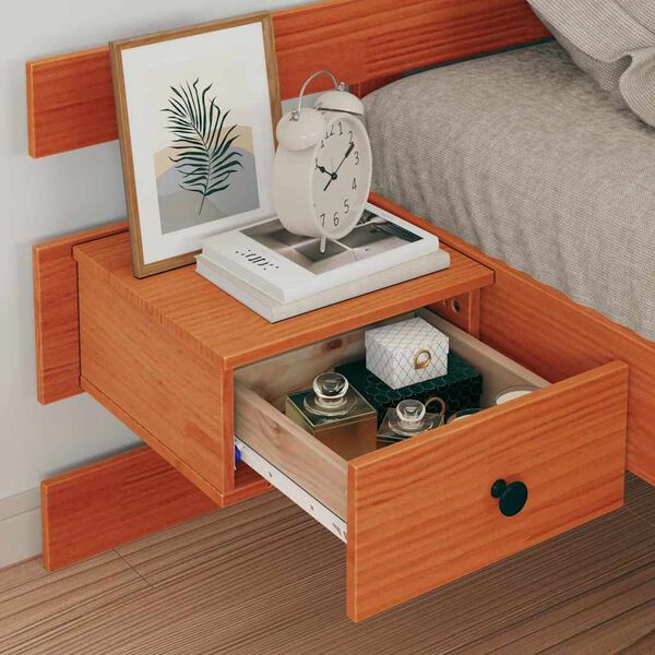 vidaXL Sengestamme med hodegjerde Vokset Brun 80 x 200 cm Massiv furu