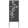 vidaXL Hageprivat skjerm Blomster Svart 50 x 140 cm Kaldvalsest&aring;l