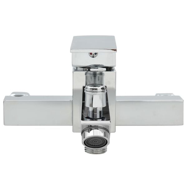 vidaXL Badekran med termostat krom