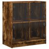 vidaXL Sideskap med glassd&oslash;rer r&oslash;kt eik 68x37x75,5 cm