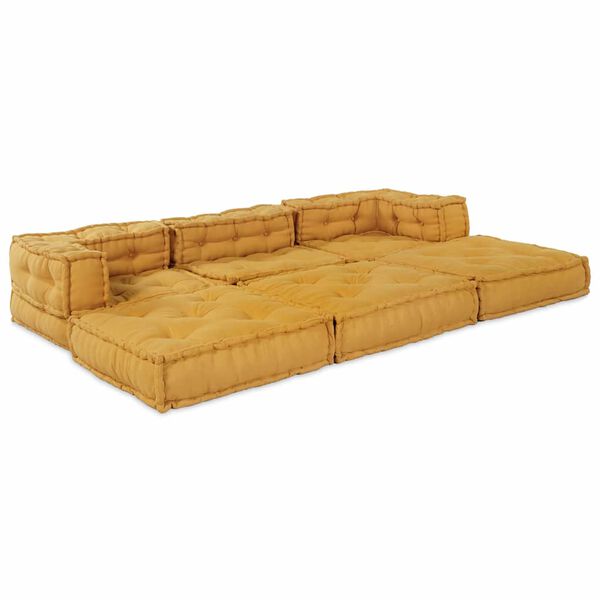 vidaXL Modulsofa 2 pcs Gul 140 x 70 x 56 cm stoff