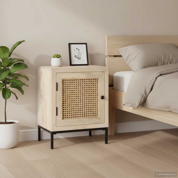 vidaXL Nattbord 40x30x50 cm heltre mango og naturlig stokk