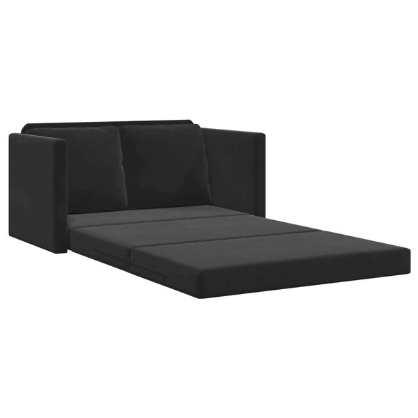 vidaXL Sammenleggbar Sofa seng Svart 122 x 70 x 60 cm Fl&oslash;yel