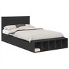vidaXL Sengestamme med hylle Svart 135 x 190 cm Konstruert tre