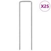 vidaXL Jordplugger U-formet 25 stk 15x3,5 cm galvanisert st&aring;l