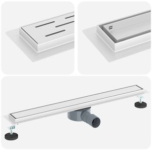 vidaXL Dusjdren 2-i-1 med 360&deg; Siphon s&oslash;lv 70 cm Rustfritt St&aring;l 304